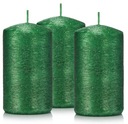 Sada 3 dekoratívnych sviečok 10/6 cm zelený valec