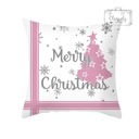 Ozdobný vianočný obliečka na vankúš Merry Christmas Ružový vianočný stromček 45x45