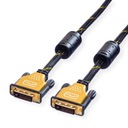 DVI 24+1 Dual Link M/M kábel k monitoru, zlatý, 10 m