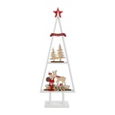 Drevená vianočná dekorácia, biely vianočný stromček, 48 cm