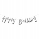 Girlanda Happy Birthday 150cm - strieborná