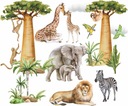NÁLEPKA NA STENU SAFARI ZVIERATKA 100x100cm SF4