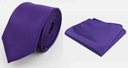 Pánska fialová obyčajná kravata + fialový vreckový štvorec
