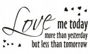 Nálepka na stenu s nápisom - Love me today... - 56