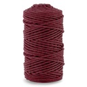Macrame bavlnená šnúrka 3mm 100m, PLANÁ S bordovým jadrom