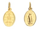 Zlatý medailón 585, oválny, obojstranný, Mária, 0,89 g