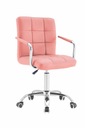 Prešívaná kancelárska ružová otočná kancelárska stolička