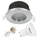 Hermetické svietidlo IP44 D-06 Chróm + LED GU10 10W