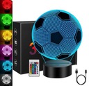 FUTBALOVÁ 3D LED NOČNÁ LAMPA NA STOL RGB FARBY PRE DETI DIAĽKOVÉ