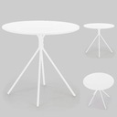 Biely okrúhly stôl do kuchyne jedáleň DIFO Halmar