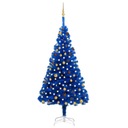 Umelý vianočný stromček s LED a čačky, modrý, 210