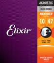 Elixir akumulátorové gitarové struny NANOWEB 80/20 Br 10-47