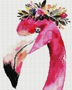 Diamantová mozaika - Flamingo portrét 40x50cm