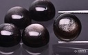 Strieborný obsidiánový okrúhly kabošon, priemer 12 mm
