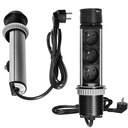 ORNO Zásuvka na stôl skrytá v doske s nabíjačkou 2xUSB kábel 1,5 m INOX