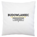 Stavebný robotník rieši problémy Biely vankúš