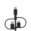 Kábel Belkin USB-C-Micro-USB-Lightning čierny