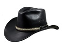 Čierna čiapka Gary Leather Hat - béžový oplet