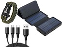 Turistická prenosná solárna powerbanka + kábel 3v1