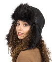 Dámska zateplená pilotná čiapka Ushanka, čierna