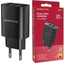 RÝCHLA SIEŤOVÁ NABÍJAČKA 2XUSB BOROFÓN 2.1A