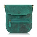 Dámska kožená taška cez rameno Hunter Green Messenger Bag