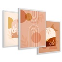 SET Zarámované obrazy boho plagáty grafický triptych červenovlásky 43x99
