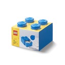 Box so zásuvkou a 4 lego cvočkami, modrý