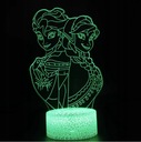3D USB NOČNÁ LAMPA FROZEN FROZEN ELSA ANNA 16 FAREB DIAĽKOVÉ PREMIUM