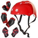 Chrániče prilby na kolieskové korčule, nastaviteľné, červené