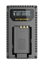 NITECORE USB nabíjačka pre 2x batérie pre SONY HDR-AS10 HDR-AS15 HDR-MV1