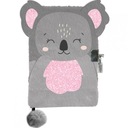 PLYŠOVÝ DENNÍK KOALA PRE DIEVČATÁ DETSKÝ CHLUPÁK s KĽÚČOM