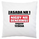 Neobťažujte svojho svokra biely vankúš