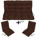 RATTAN nábytkové podsedáky 180x60x50 sada 2+1 hnedá
