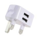 ZÁSTRČKA TYP G 2x USB UK BRITSKÁ NABÍJAČKA