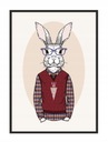 OBRAZOVÝ PLAGÁT V RÁME 33x43 cm Hipster Rabbit P1897