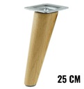 1x Šikmá lakovaná dubová noha s 25 cm plechom