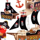 SÚPRAVA HRAČIEK TOOKY DREVENÉ PIRÁTSKE LODE
