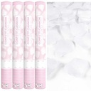 4 x VYSTRIEĽOVACIE TRUBKY Biela RÚŽA KONFETTI svadobné SVADOBNÉ 40cm TRUBKA 4ks