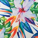 Keprová látka, kvetinový vzor strelitzia, zelená