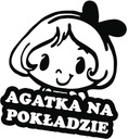 Nálepka AGATKA V AUTE do auta 18x15 farieb