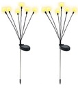 2x SOLÁRNE LAMPY SOLÁRNE LAMPY NA POHON ZÁHRADNÝCH GULE 6x LED DO ZÁHRAD