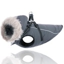 PSI OBLEČENIE zimná bunda s POSTROJOM a kapucňou FLUFFY sivá 3XL