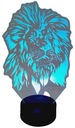 3D LED NOČNÁ LAMPA LION KRÁĽ MULTICOLOR USB DIAĽKOVÉ OVLÁDANIE