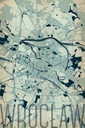 Umelecká vintage mapa Wrocław Plagát 61x91,5 cm