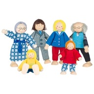 Drevené bábiky pre domček pre bábiky Gokiho rodina