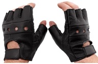 MT taktické airsoftové kožené rukavice bez prstov S