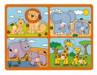 Drevené puzzle zvieratká s rúčkami na skladačky Drevené puzzle zvieratká s rúčkami na skladačky