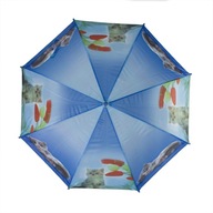 Detský dáždnik s píšťalkou, modrý s mačkami