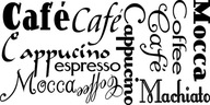 Nápis na kuchynskej nálepke na stenu -Caffe mocca..7 Nápis na kuchynskej nálepke na stenu -Caffe mocca..7